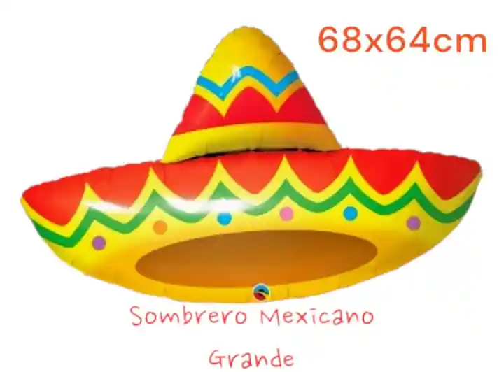 Globo Metalizado Sombrero Mexicano Grande