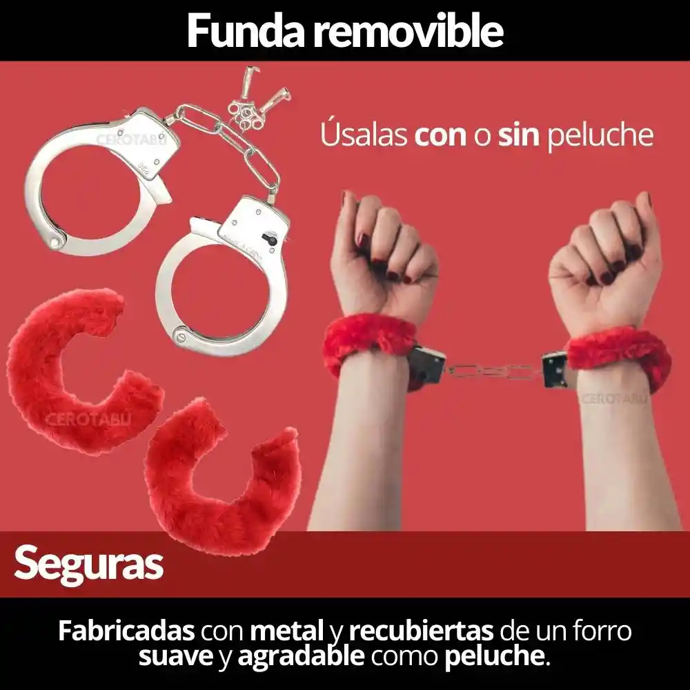 Kit Vibrador Textura Silicona + Anillo Vibrador Doble + Esposas