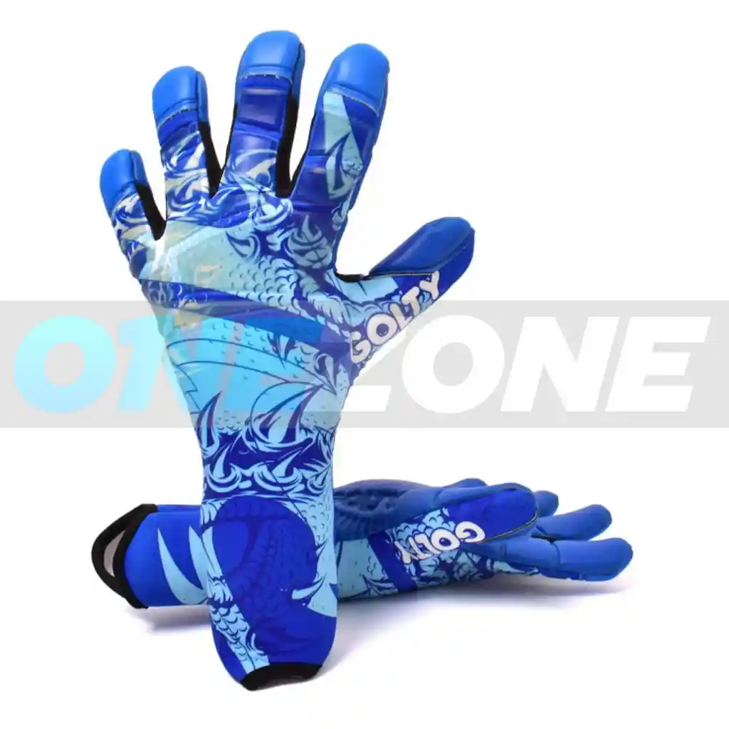 Guante De Fútbol Golty Profesional Dragon Corte Hibrido/ Azul - Talla: 8