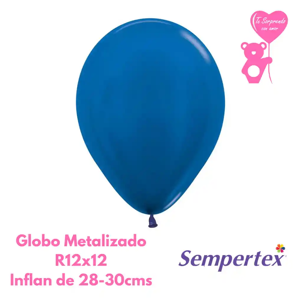 Globo Metal Azul Sempertex R12x12