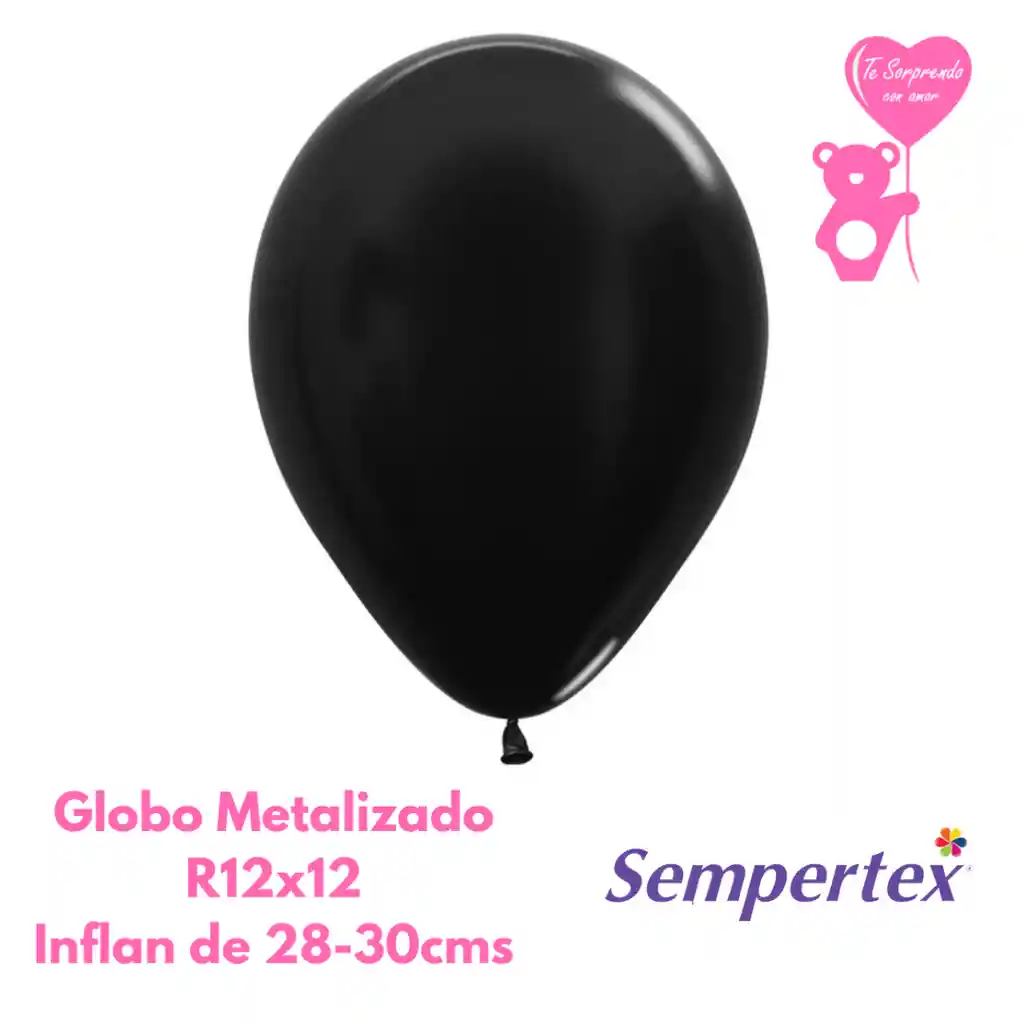 Globo O Bomba Metal Negro Sempertex R12x12