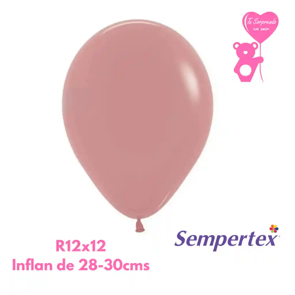 Globo O Bomba Fashion Palo De Rosa Sempertex R12x12