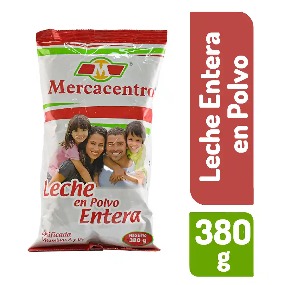 Leche Mercacentro Entera 380 G Polvo