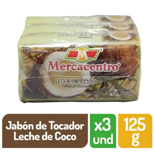 Jabón Mercacentro 3x125 G Leche De Coco