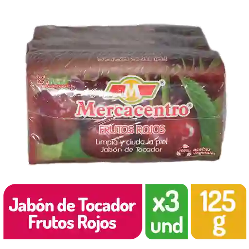 Jabón Mercacentro 3x125 G Frutos Rojos