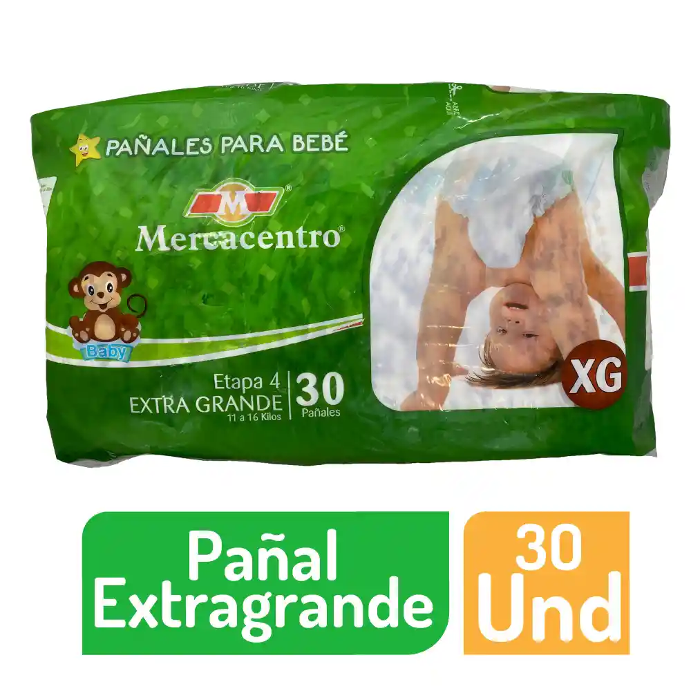 Pañal Mercacentro Extragrande X 30 Und