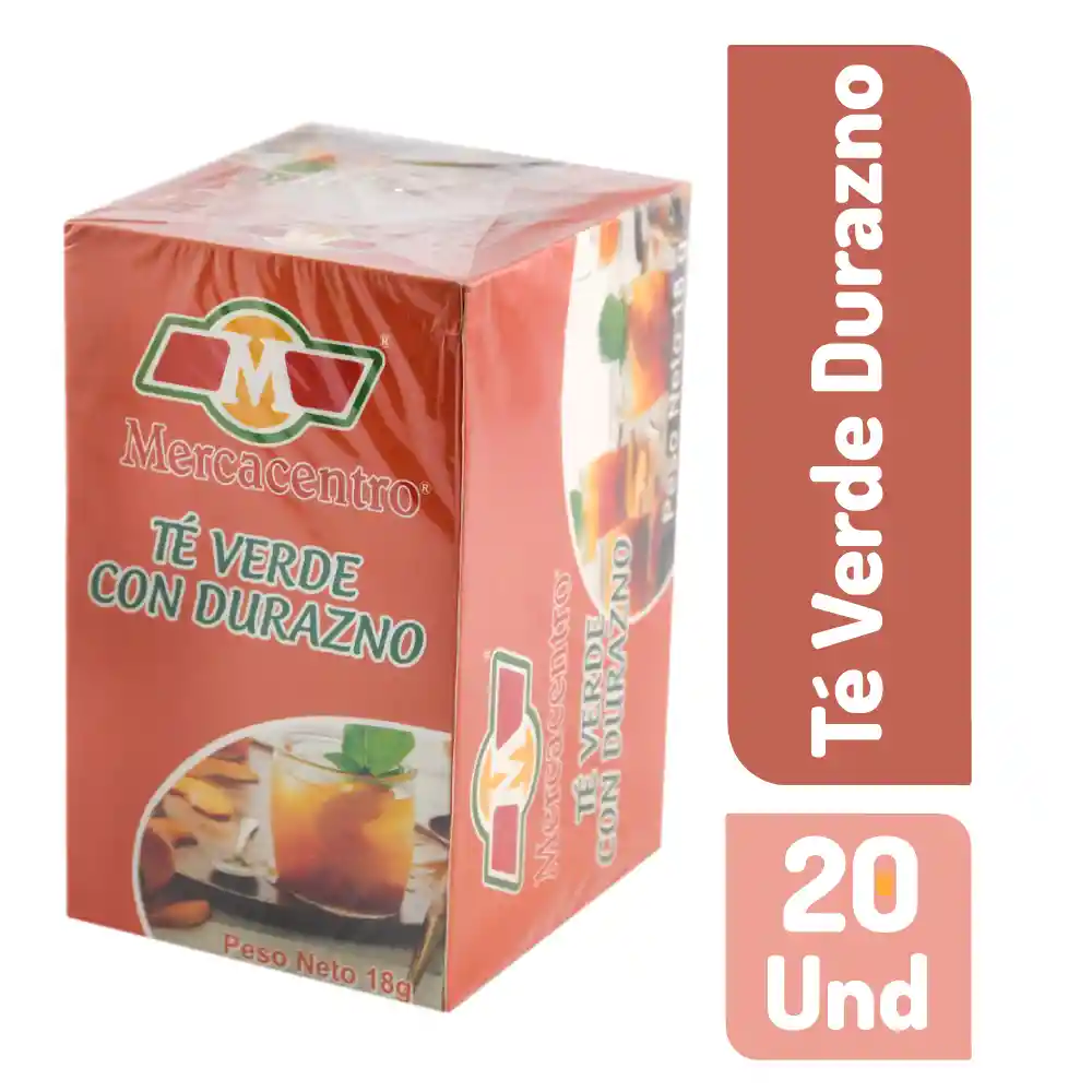 Té Mercacentro Verde Durazno 20 Und