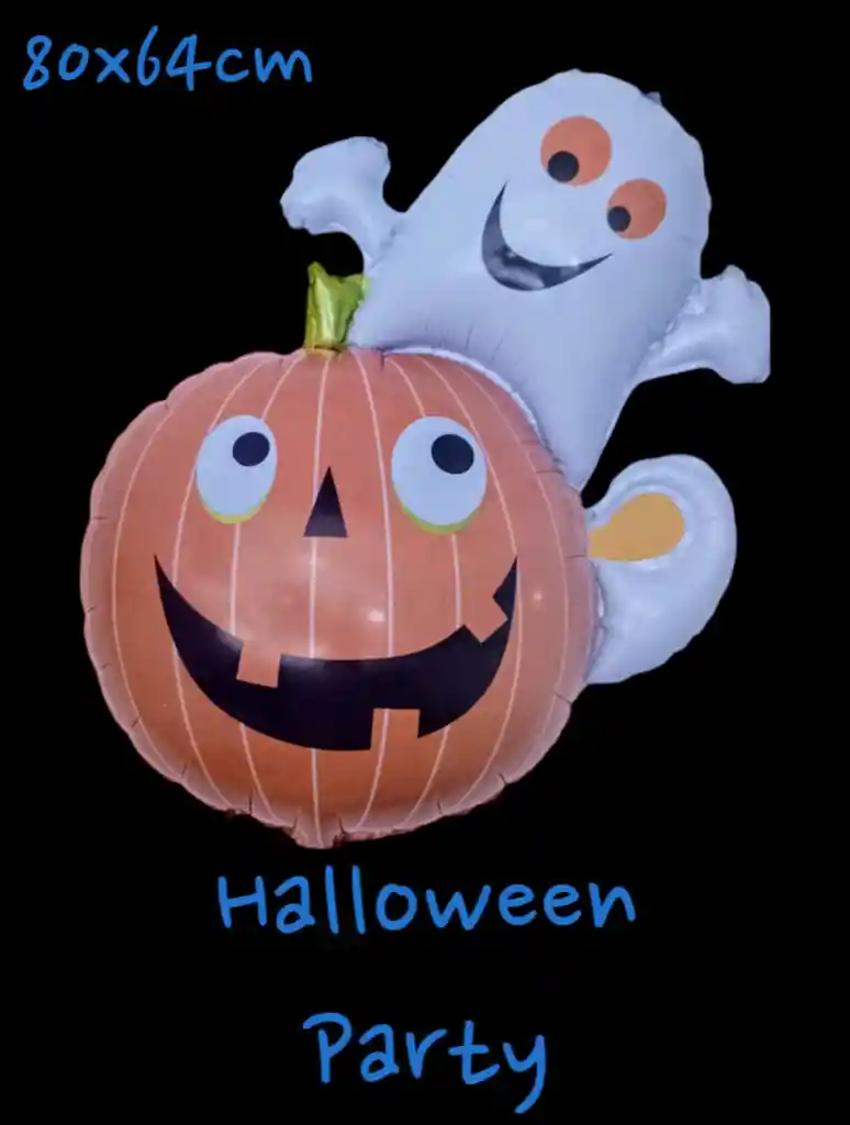 Globo Metalizado Fantasma Calabaza Halloween Grande (1unidad)