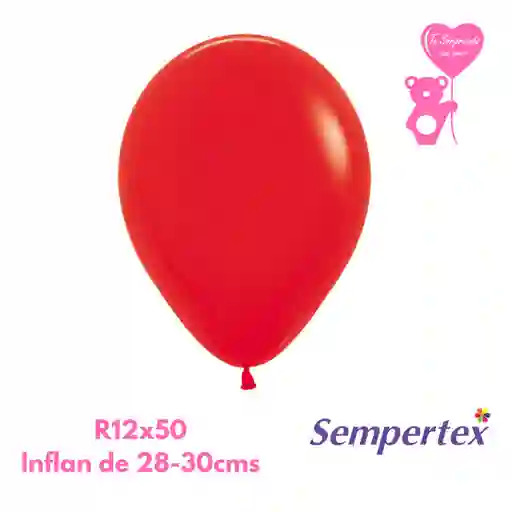 Globo O Bomba Fashion Rojo Sempertex R12x50