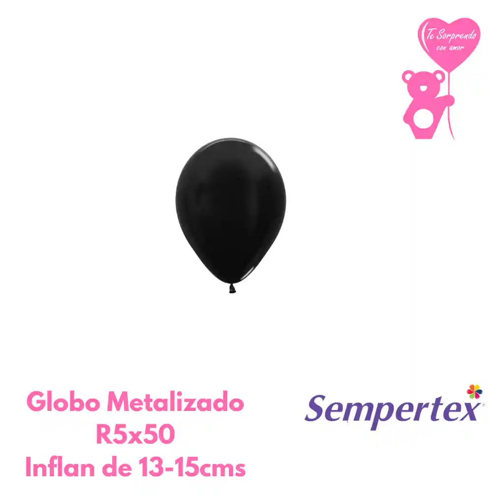 Globo O Bomba Metal Negro Sempertex R5x50