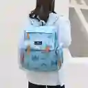 Pañalera Solapa Con Diseño Estampado Azul Coronas