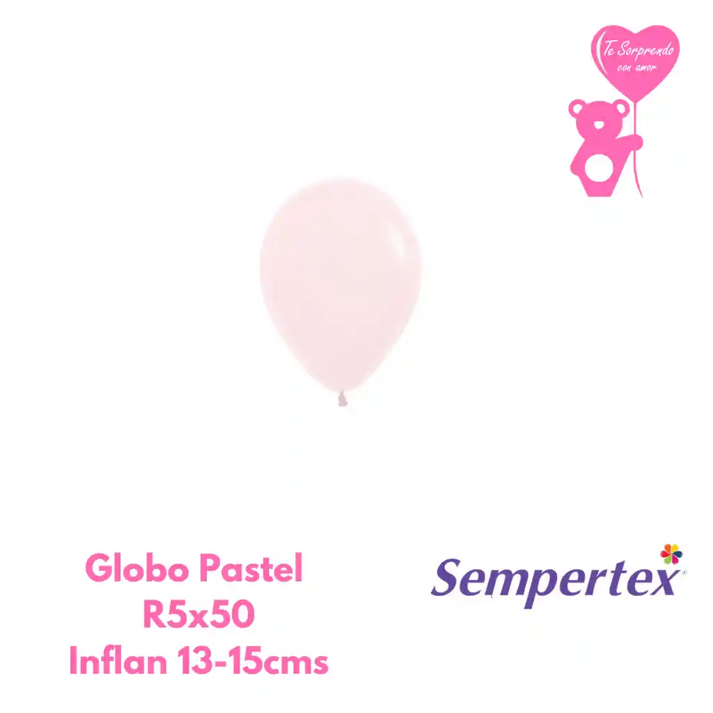 Globo O Bomba Pastel Mate Rosado Sempertex R5x50