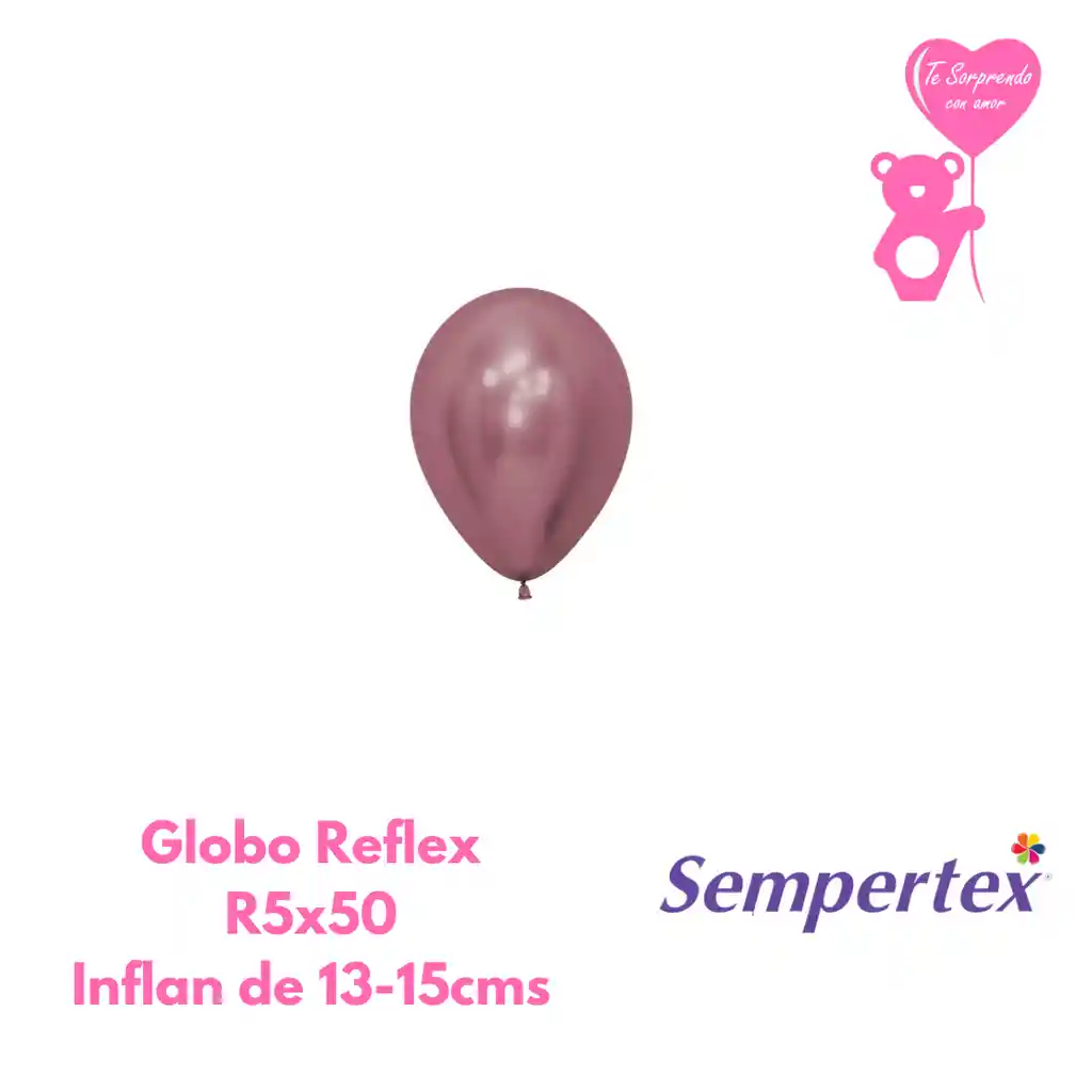 Globo O Bomba Reflex Rosado Sempertex R5x50