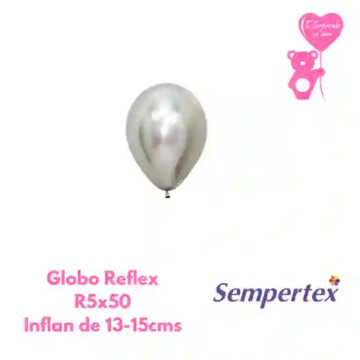Globo O Bomba Reflex Plateado Sempertex R5x50