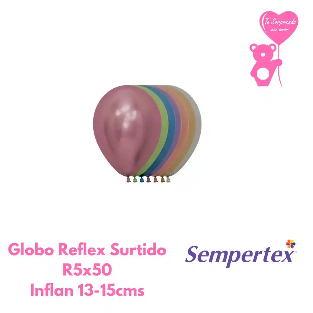 Globo O Bomba Reflex Surtido Sempertex R5x50