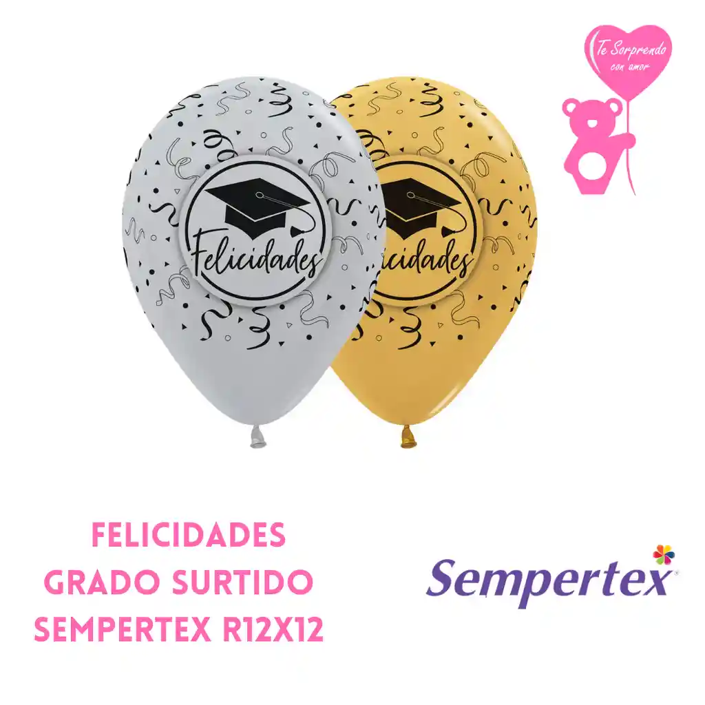 Globo O Bomba R12x12 Inf Felicidades Grado Surtido Sempertex