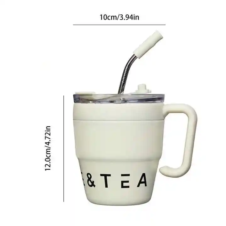 Vaso Taza Con Pajilla Metalica 480ml