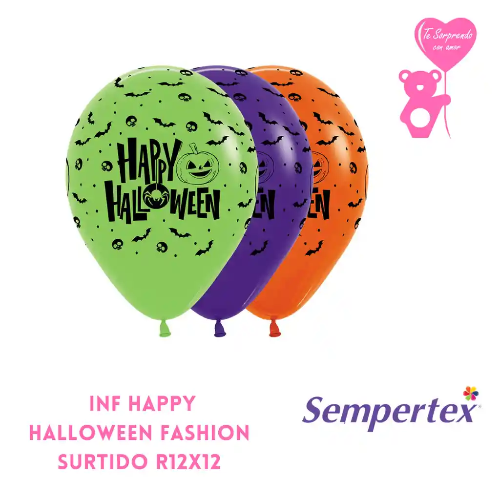 Globo O Bomba R12x12 Inf Happy Halloween Fashion Surtido Sempertex