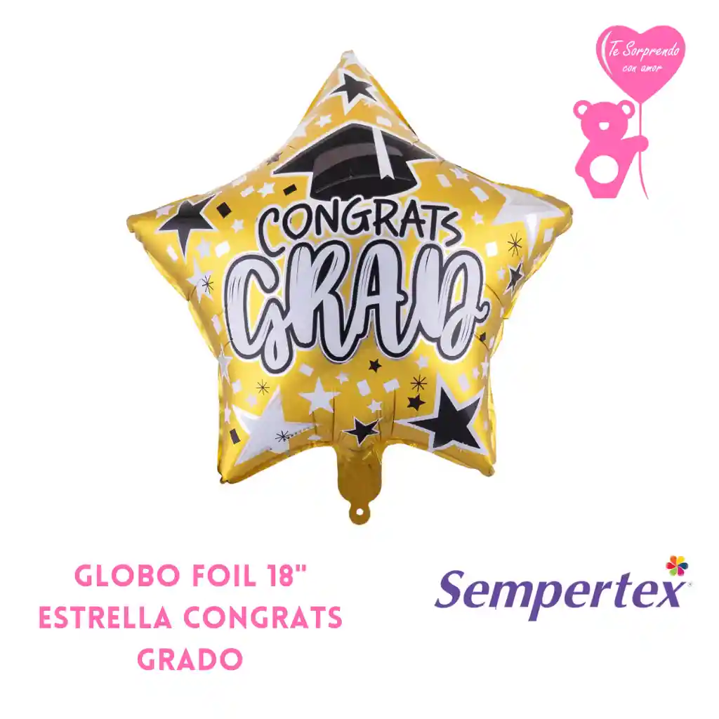 Globo Foil 18" Estrella Congrats Grado