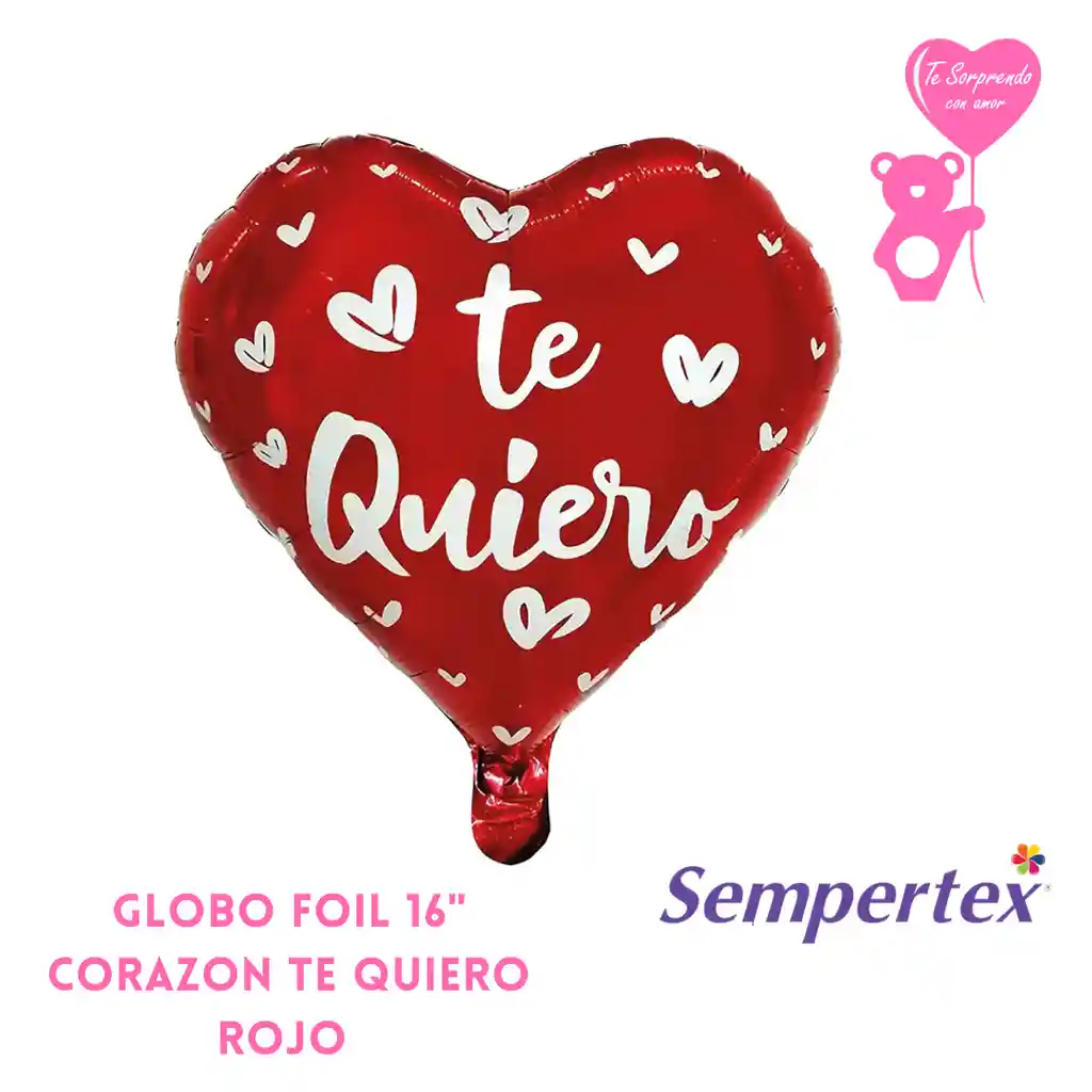 Globo Foil 16" Corazon Te Quiero Rojo Sempertex