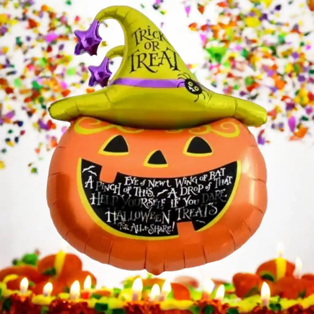 Globo Metalizado Halloween Calabaza/ 85x85cm (grande)