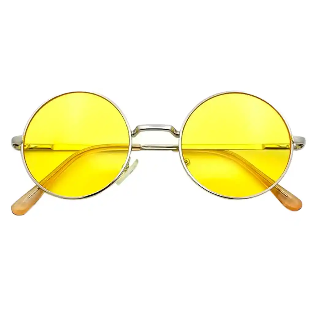 Gafas Redondas Estilo Ozzy Osbourne John Lennon Sin Estuche Amarillo