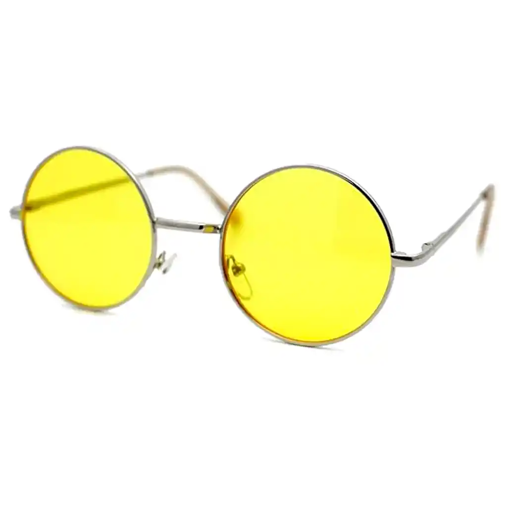 Gafas Redondas Estilo Ozzy Osbourne John Lennon Sin Estuche Amarillo