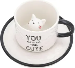 Juego De Pocillo Taza Ceramica Catlovers