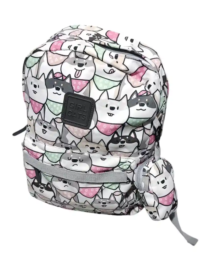 Morral Maleta Grande En Poliester Catlovers 006 + Cartuchera De Obsequio