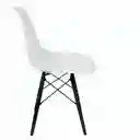 Silla Eames Tradicional En Polipropileno Blanca Patas Negras