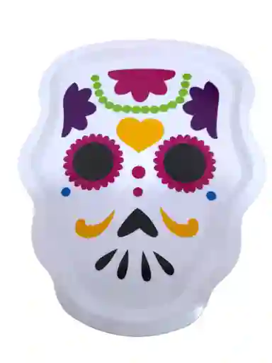 Bandeja De Catrina Para Halloween Blanca Morada Mesa Snack