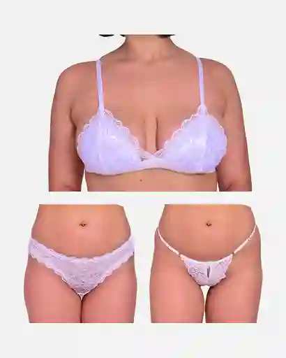 Combo Alice Cristal Mariposa (1 Bralette + 2 Tangas)