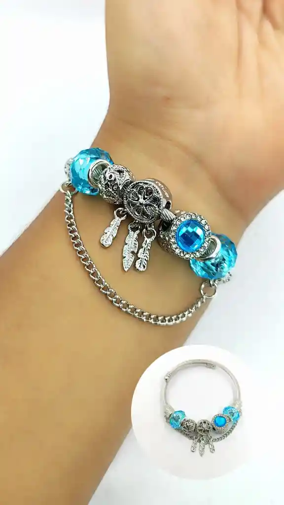 Pandora Plateada Azul