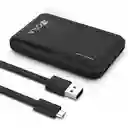 Power Bank Batería Portátil 5000mah 2.1a 1hora Color Negro