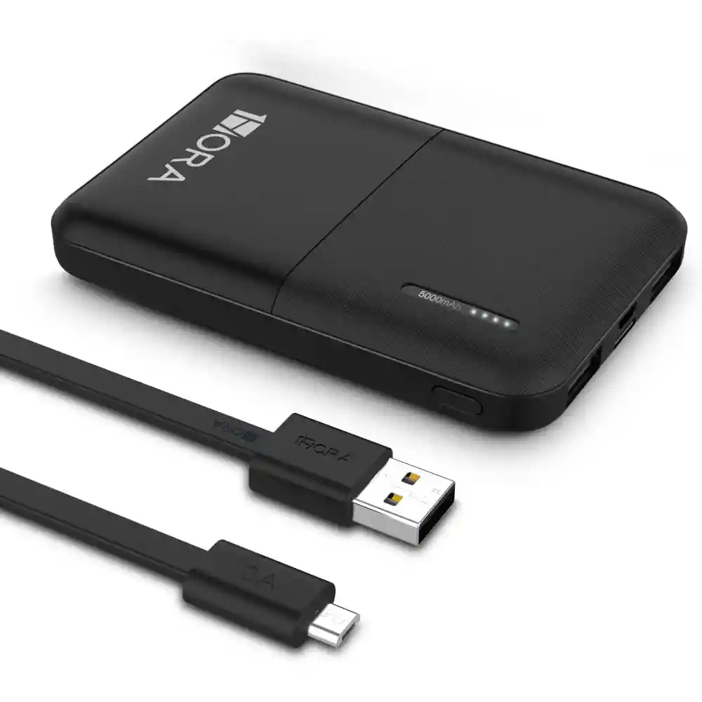 Power Bank Batería Portátil 5000mah 2.1a 1hora Color Negro