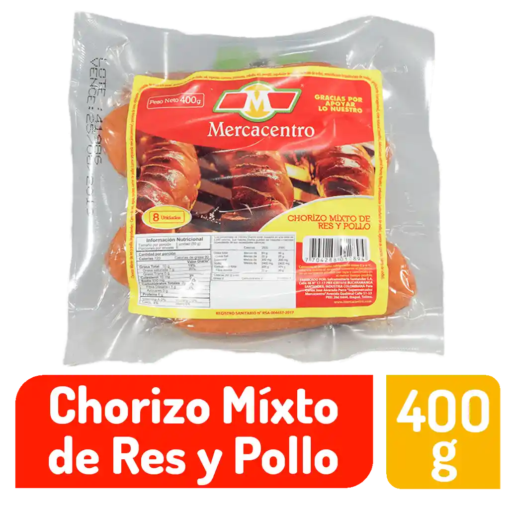 Chorizo Res Mercacentro 400 G