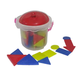 Didactico Juego Tangram Bloques Logicos En Balde X48 Piezas