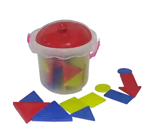 Didactico Juego Tangram Bloques Logicos En Balde X48 Piezas