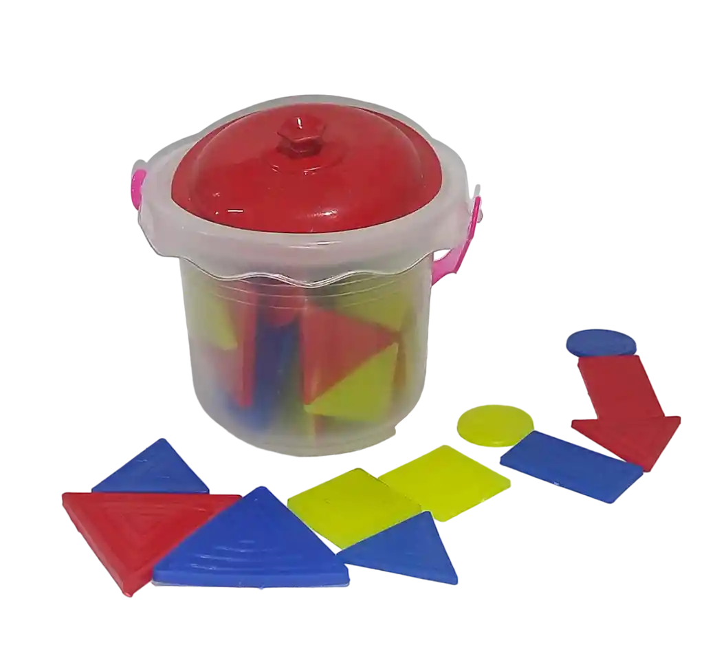 Didactico Juego Tangram Bloques Logicos En Balde X48 Piezas