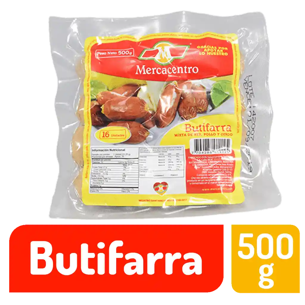 Butifarras Mercacentro 16 Unidades 500 G