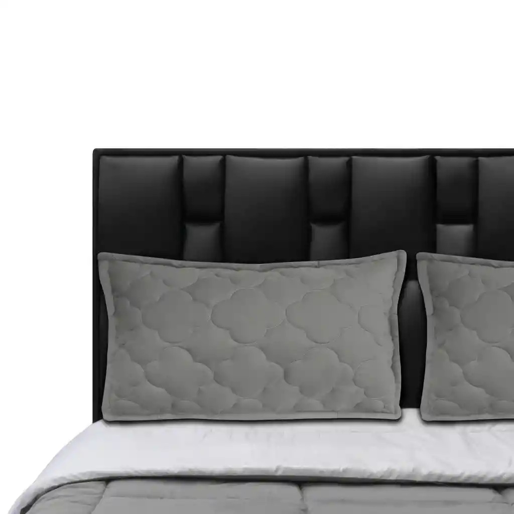 Cubrelecho Doble Faz Cama Semidoble 120 Gris-blanco