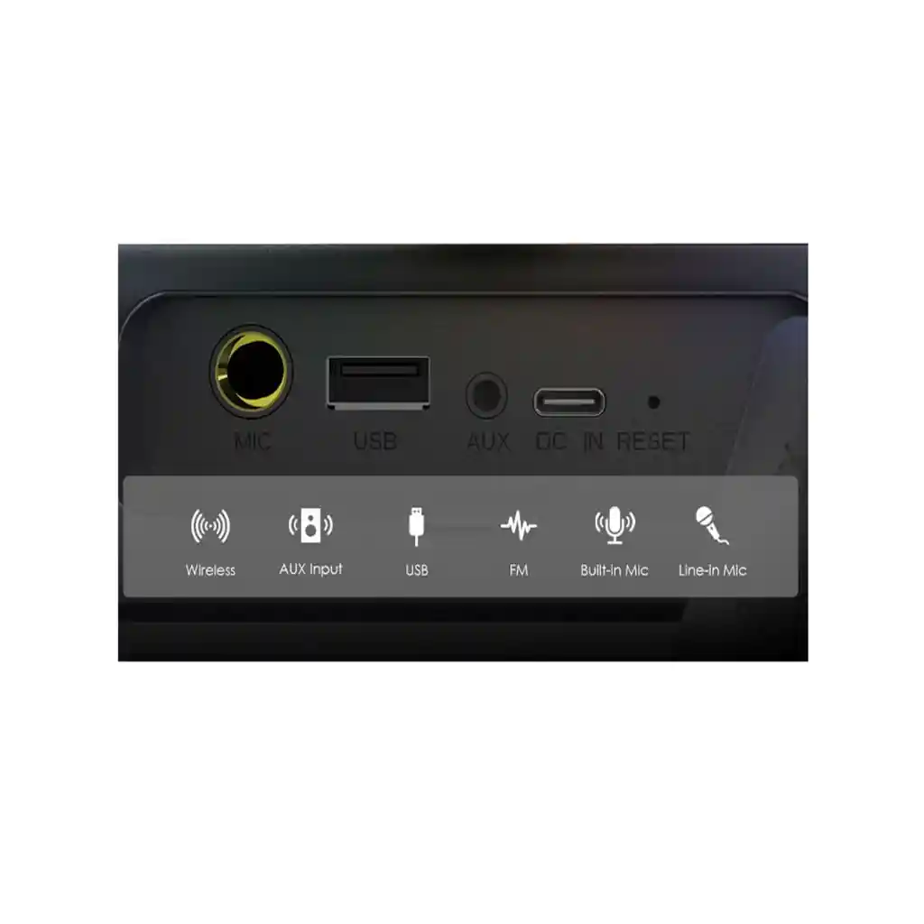 Parlante Boom Pop Oraimo Con Luces Rgb Negro Obs-75d