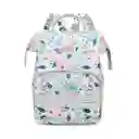 Pañalera Tipo Morral Con Diseño Estampado Blanca / Rosas