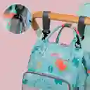 Pañalera Tipo Morral Con Diseño Estampado Lila / Unicornios