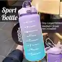 Termo Botella De Agua Motivacional Con Pitillo 2 Litros Color Morado