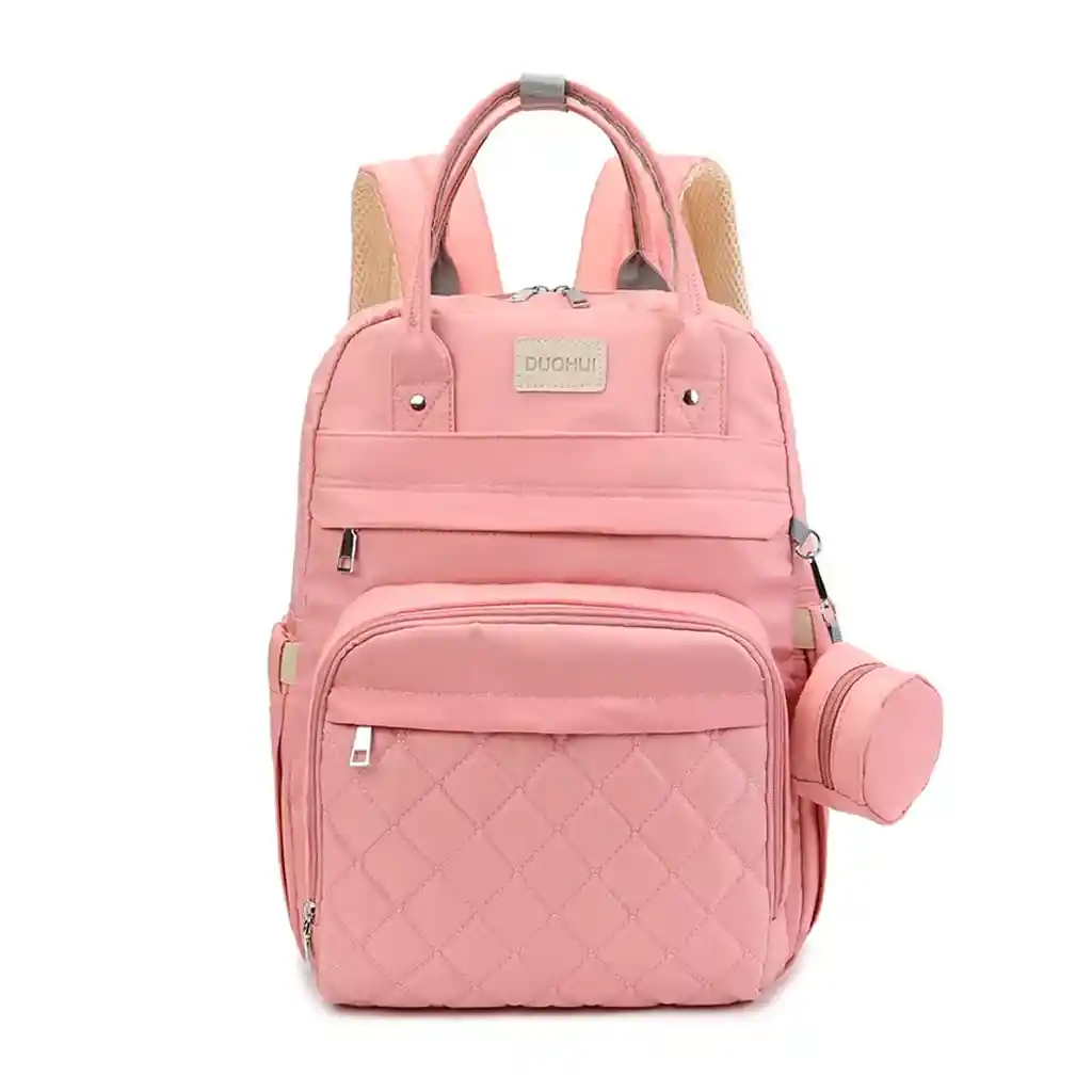 Pañalera Moral Multifuncional Colores Pastel Rosa