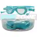 Gafas De Natación Uv Anti Fog Tapa Oído - M2205/ Azul Aguamarina