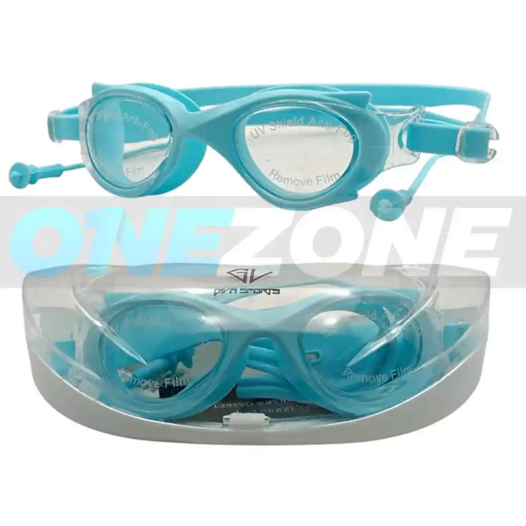 Gafas De Natación Uv Anti Fog Tapa Oído - M2205/ Azul Aguamarina