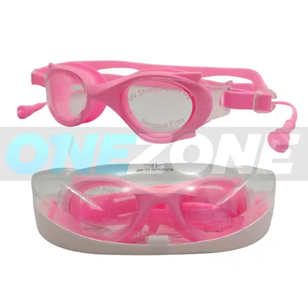 Gafas De Natación Uv Anti Fog Tapa Oído - M2205/ Rosado