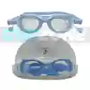 Gafas De Natación Uv Anti Fog Tapa Oído - M2205/ Azul Claro